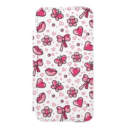 romantisch patroon incipio iPhone portemonnee hoesje (Voorkant Agenda)