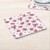 romantisch patroon kartonnen onderzetters (Schuin)