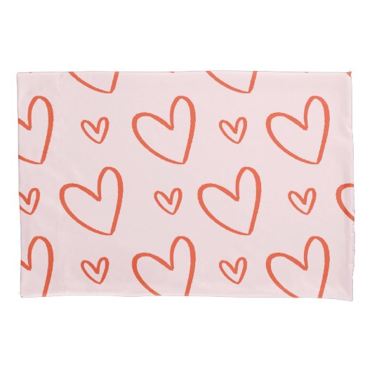 Romantisch patroon - liefde rode harten roze achte kussensloop (Voorkant)