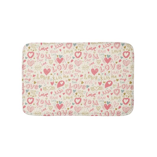Romantisch patroon met hart en nieren badmat (Voorkant)
