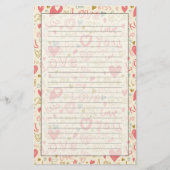 Romantisch patroon met hart en nieren briefpapier (Voorkant)