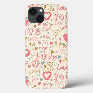 Romantisch patroon met hart en nieren Case-Mate iPhone case