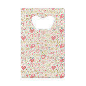 Romantisch patroon met hart en nieren creditkaart flessenopener (Achterkant)