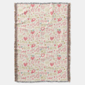 Romantisch patroon met hart en nieren deken (Voorkant Verticaal)