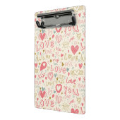 Romantisch patroon met hart en nieren mini klembord (Angled2)