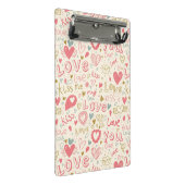 Romantisch patroon met hart en nieren mini klembord (Schuin)