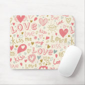 Romantisch patroon met hart en nieren muismat (Met muis)