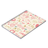 Romantisch patroon met hart en nieren notitieboek (Linkerzijde)