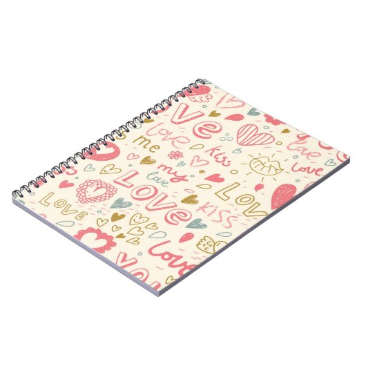 Romantisch patroon met hart en nieren notitieboek (Linkerzijde)