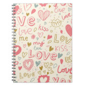 Romantisch patroon met hart en nieren notitieboek (Voorkant)