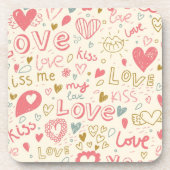 Romantisch patroon met hart en nieren onderzetter (Voorkant)
