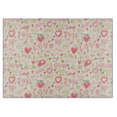 Romantisch patroon met hart en nieren snijplank (Voorkant)