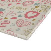 Romantisch patroon met hart en nieren snijplank (Hoek)