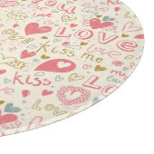 Romantisch patroon met hart en nieren snijplank (Hoek)