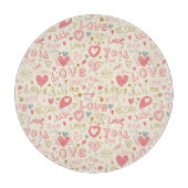 Romantisch patroon met hart en nieren snijplank (Voorkant)