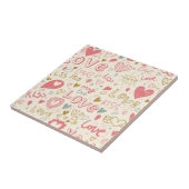 Romantisch patroon met hart en nieren tegeltje (Zijkant)