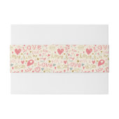 Romantisch patroon met hart en nieren uitnodigingen wikkel (Achterkant Voorbeeld)