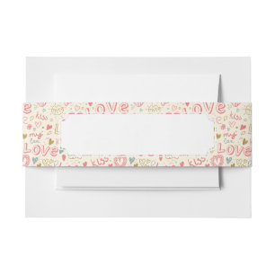 Romantisch patroon met hart en nieren uitnodigingen wikkel