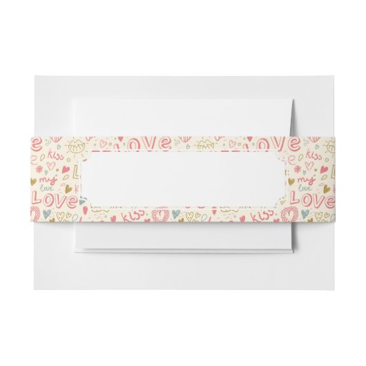 Romantisch patroon met hart en nieren uitnodigingen wikkel (Voorkant Voorbeeld)