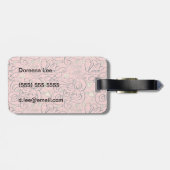 Romantisch patroon met hart en vogels bagagelabel (Achterkant horizontaal)