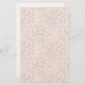 Romantisch patroon met hart en vogels briefpapier (Voorkant / Achterkant)