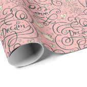 Romantisch patroon met hart en vogels cadeaupapier (Rol Hoek)