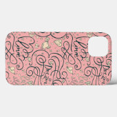 Romantisch patroon met hart en vogels Case-Mate iPhone case (Achterkant (horizontaal))
