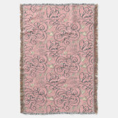 Romantisch patroon met hart en vogels deken (Voorkant Verticaal)