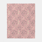 Romantisch patroon met hart en vogels fleece deken (Voorkant)