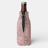 Romantisch patroon met hart en vogels flesjeskoeler (Fles Achterkant)