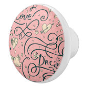 Romantisch patroon met hart en vogels keramische knop (Rechts)