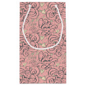 Romantisch patroon met hart en vogels klein cadeauzakje (Achterkant)