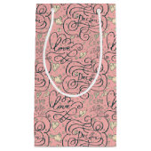 Romantisch patroon met hart en vogels klein cadeauzakje (Voorkant)