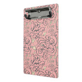 Romantisch patroon met hart en vogels mini klembord (Angled2)