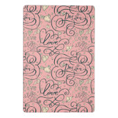 Romantisch patroon met hart en vogels mini klembord (Achterkant)