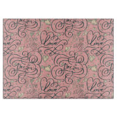 Romantisch patroon met hart en vogels snijplank (Voorkant)