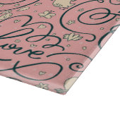 Romantisch patroon met hart en vogels snijplank (Hoek)