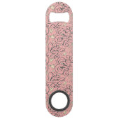 Romantisch patroon met hart en vogels speed flessenopener (Voorkant)