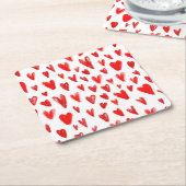 Romantisch patroon met hart, symbool van liefde kartonnen onderzetters (Schuin)