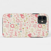 Romantisch patroon met harten en lippen Case-Mate iPhone case (Achterkant (horizontaal))