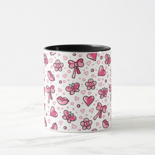 romantisch patroon mok (Midden)