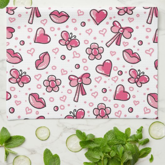 romantisch patroon theedoek (Gevouwen)