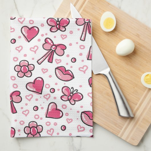 romantisch patroon theedoek (Quarter Fold)