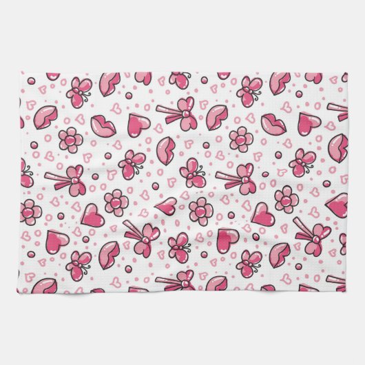 romantisch patroon theedoek (Horizontaal)