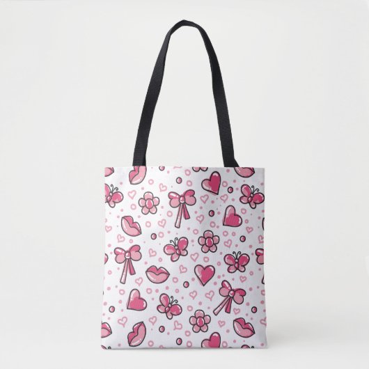 romantisch patroon tote bag (Voorkant)