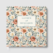 Romantisch Perzik Bloemmotief Gastenboek (Voorkant)