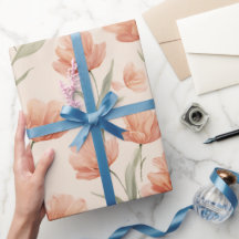 Romantisch Perzik Koraal Tulp Watercolor Patroon
