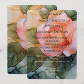 Romantisch Perzik Roos Floral Vrijgezellenfeest Kaart (Voorkant / Achterkant)