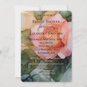 Romantisch Perzik Roos Floral Vrijgezellenfeest Kaart (Voorkant)