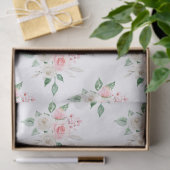 Romantisch perzik wit bloemig bruiloft tissuepapie tissuepapier (Geschenk)